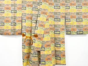 桐・笹模様織り出しロング道中着